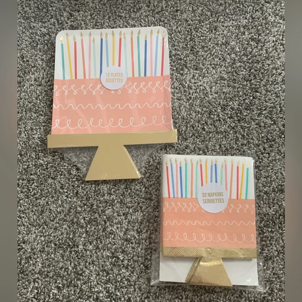 Meri Meri Birthday Cake Plates & Napkins